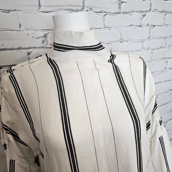Tibi Striped Mock Neck Top - Picture 5 of 10